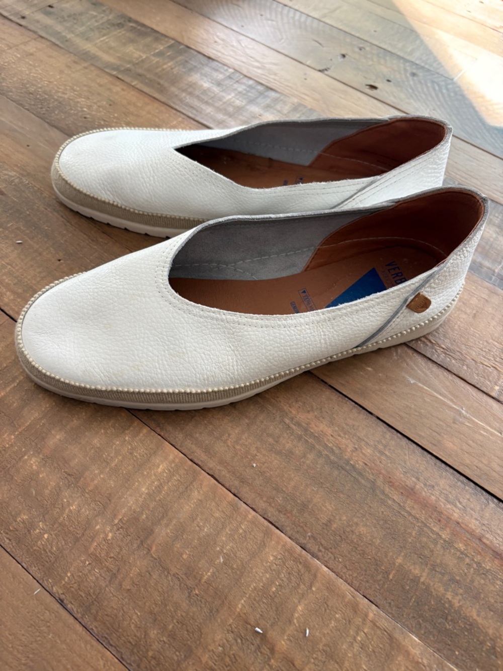 Verbenas Noelia White Leather Flats EU 41 US 10